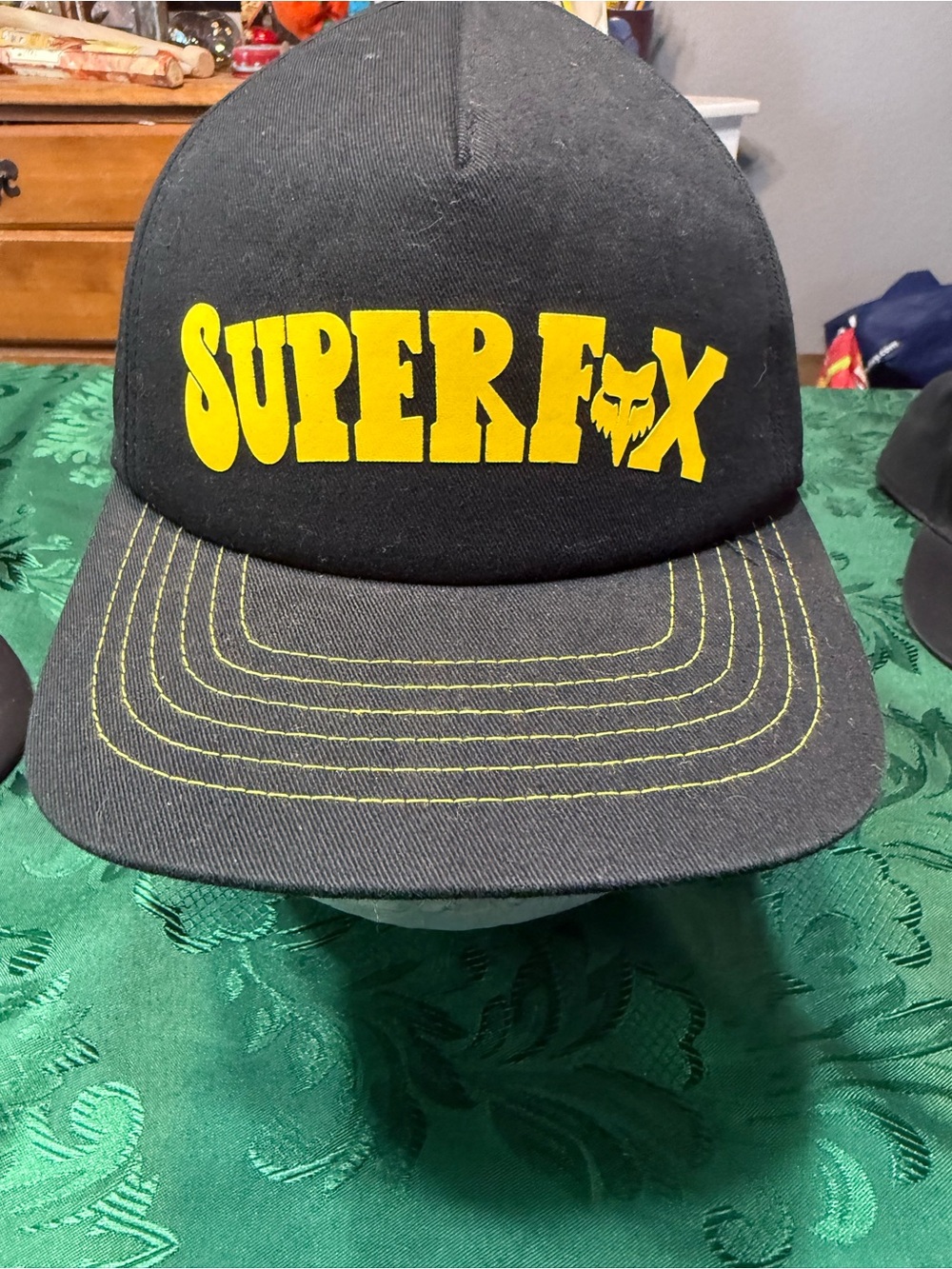 Superfox Logo Black & Yellow Snapback Hat super Trik edition hat